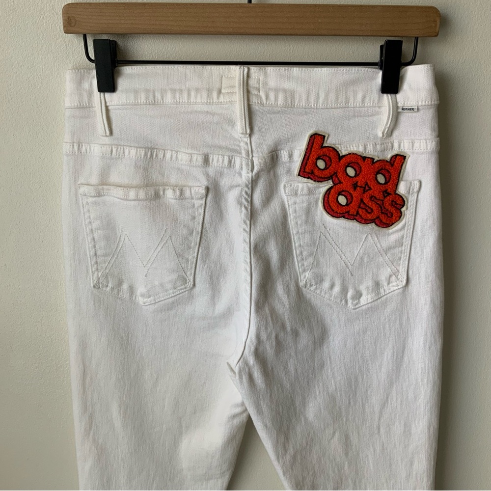 MOTHER Jeans Hustler Ankle Fray Fairest Of Them All White Size 29 - Picture 6 of 13